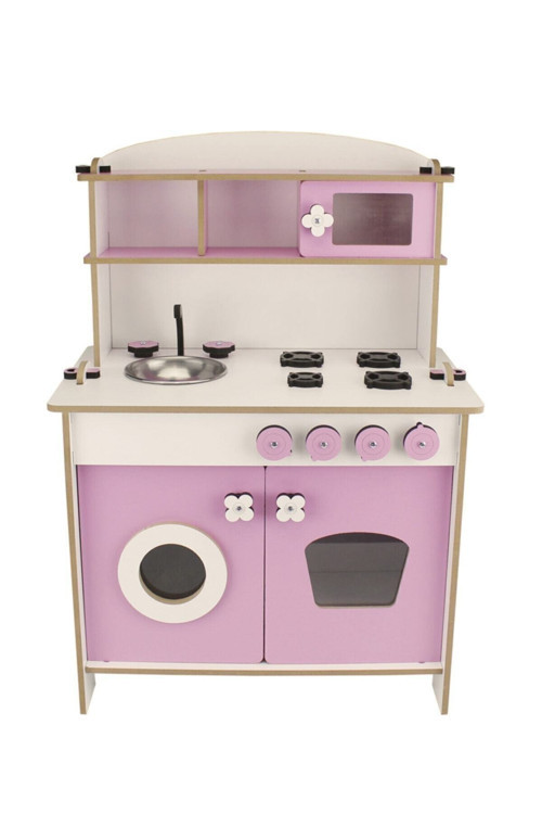 Ahşap Oyuncak Mutfak Seti Pembe(70X50X30)