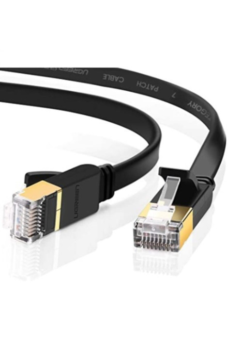 Cat7 Flat Ethernet Kablosu, 3 M, Siyah