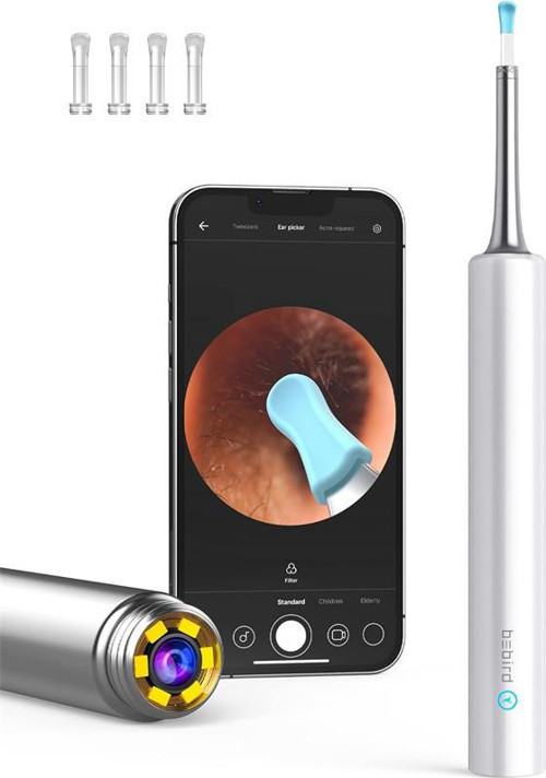 BEBIRD T5 3MP KAMERA 3.5MM LENS ŞARJLI WIFI GÖRÜNTÜLÜ KULAK TEMİZLEYİCİ BEYAZ RENK