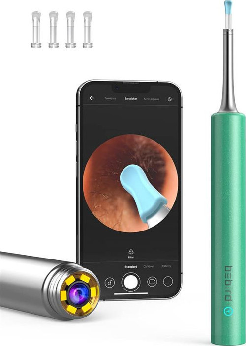 BEBIRD T5 3MP KAMERA 3.5MM LENS ŞARJLI WIFI GÖRÜNTÜLÜ KULAK TEMİZLEYİCİ YEŞİL RENK