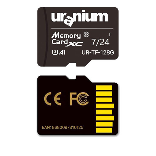 128GB URANIUM UR-TF-128G MICRO SD CARD U3 7/24 SURVEILLANCE 100/50MBS INDUSTRIAL HAFIZA KARTI (3 YIL