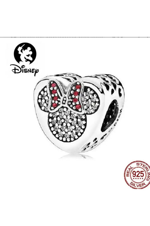 Disney Minnie Mouse Kalp Zirkon Taş Model Charm