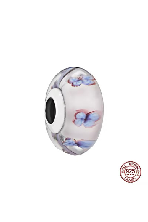 Kelebek Desenli Murano Cam Charm