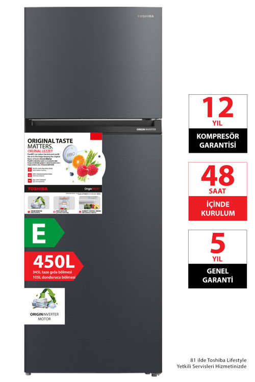 Tazelik Ve Koku Önleme 450 Litre No-Frost Buzdolabı Morandi Gri -Rt624We-Pmt(06)