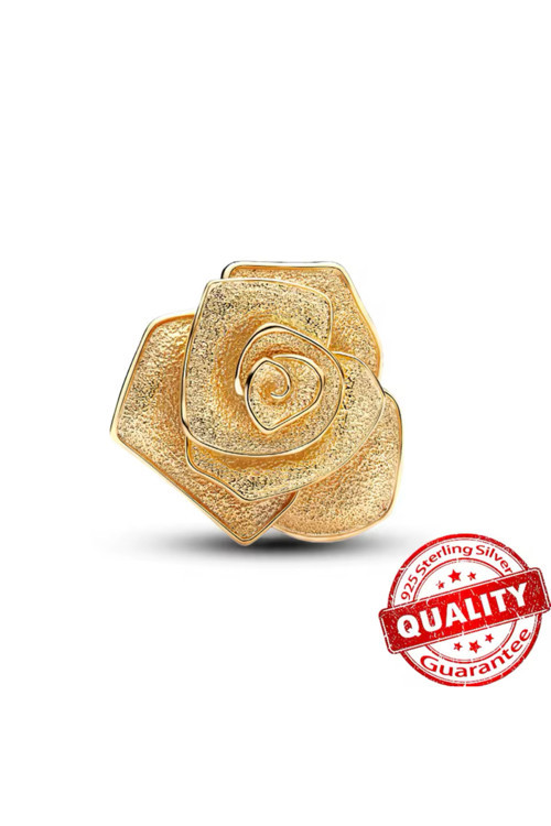 Gold Renk Açan Gül Büyük Boy Charm
