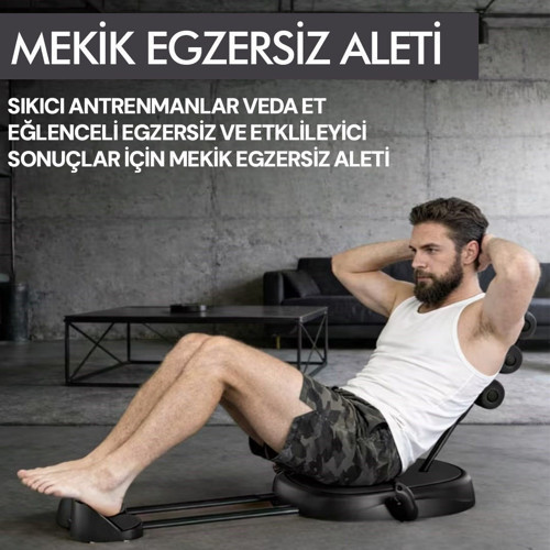 Relaxus Çok Fonksiyonlu Siyah Mekik Aleti Ev Kol Üst Vücut Karın ve Core Egzersiz Cihazı