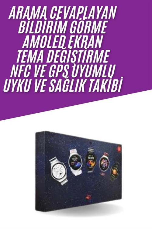 Unısex Yuvarlak Ekranlı 7 Kordonlu Akıllı Saat GPS Destekli Çoklu Kordon Seçen - NLCAEB1341-8