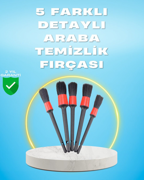 5'li Araba Temizlik Fırçaları-Farklı Boyutlu Fırçalarla Derinlemesine Temizlik - NLCAEB2822-4