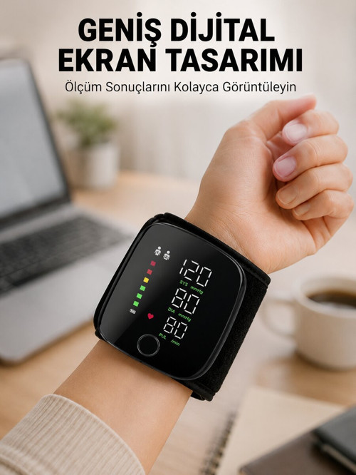 Evde Günlük Kullanıma Uygun Şarjlı Bilekten Tansiyon Ölçüm Cihazı - NLCAEB1400-4956