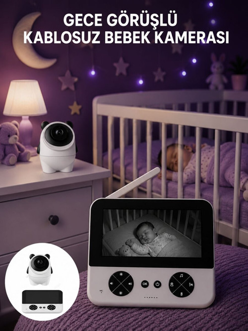 Kablosuz Bebek Kamera Sistemi Ninni ve Alarm Özellikli Yeni Nesil - NLCAEB1452-4624