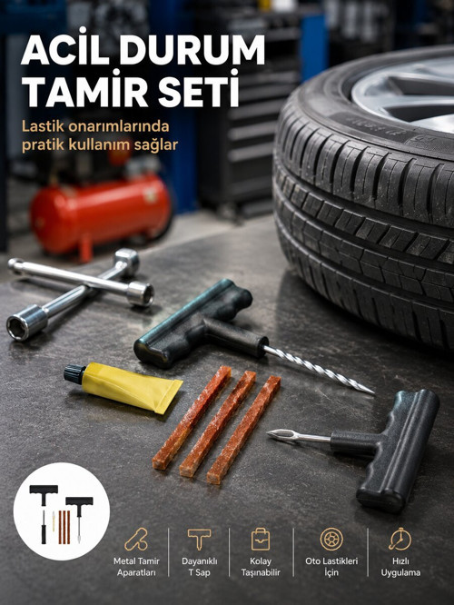 Acil Durumların Kurtarıcısı Çok Amaçlı Lastik Tamir Seti - NLCAEB2631-5916