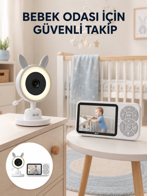 Karşılıklı Sesli Bebek Kamerası 4x Zoom Sıcaklık Sensörlü Yeni Nesil - NLCAEB1306-4936