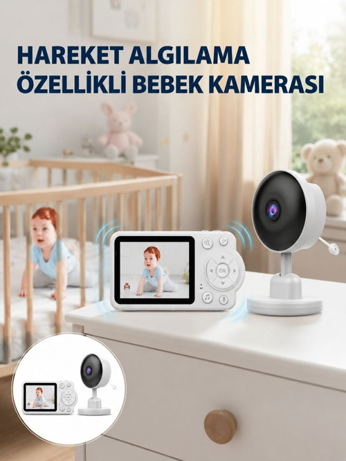 Gece Görüşlü Bebek Kamerası Ninni ve Alarm Özellikli Yeni Nesil - NLCAEB1541-9295