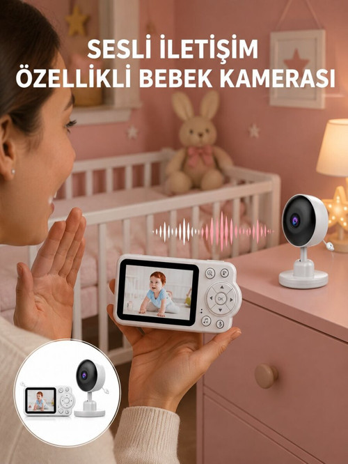 2.8 İnç Ekranlı Bebek Kamerası Gece Görüşlü ve Sesli İletişim Yeni Nesil - NLCAEB8087-114