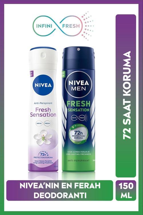 Kadın Ve Erkek Sprey Deodorant Fresh Sensation 150 Ml,72 Saat Anti-Perspirant Koruma
