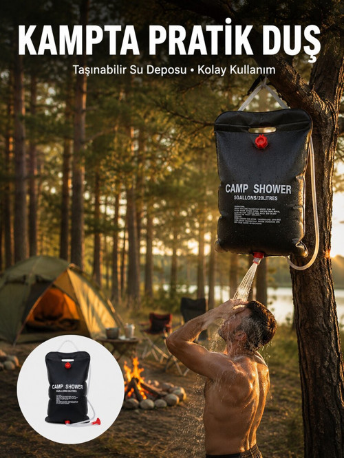 Taşınabilir Kamp Duşu Solar Isıtmalı 20 Litre Su Kapasiteli Hijyen Çözümü Y - NLCAEB4922-3