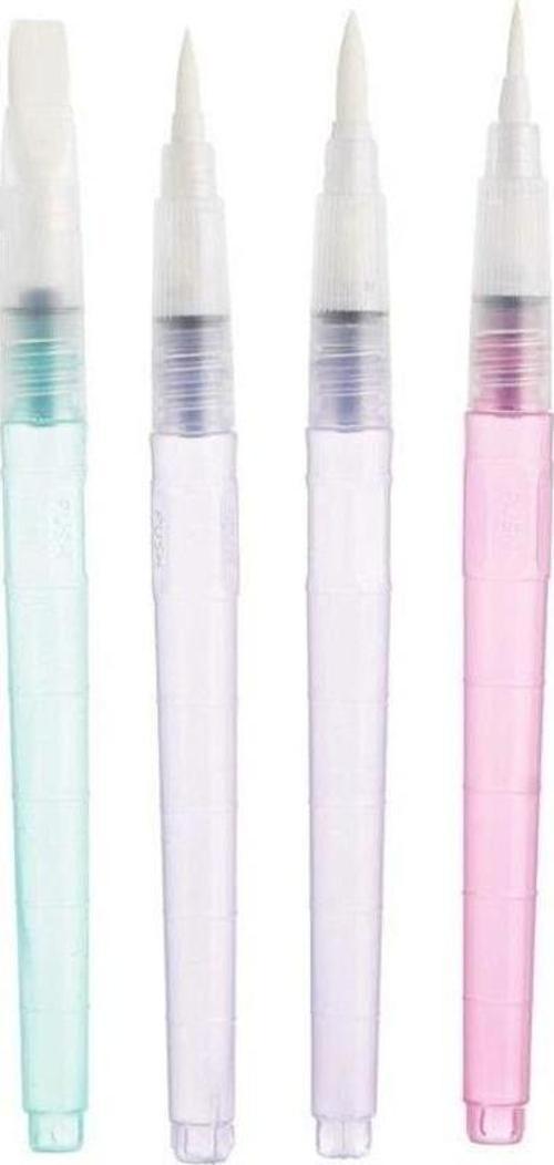 4'lü Waterbrush Su Hazneli Fırça Seti (Yuvarlak 3-4-5 mm + Kesik 10 mm)