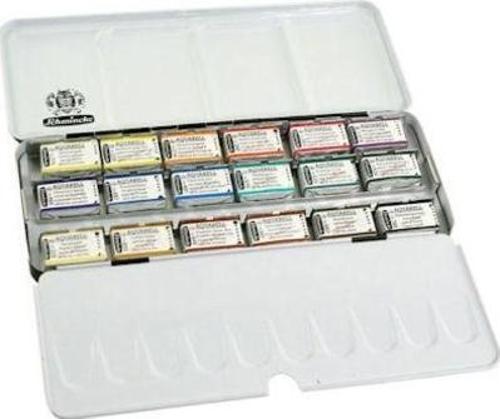 Horadam Aquarell Taş Sulu Boya 1/1 Tablet 18 Renk Metal Set