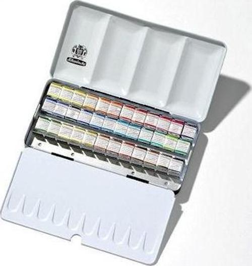 Horadam Aquarell Taş Sulu Boya 1/2 Tablet 36 Renk Metal Set
