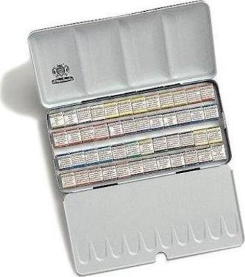 Horadam Aquarell Taş Sulu Boya 1/2 Tablet 48 Renk Metal Set