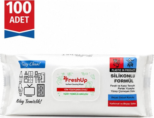 Genel Yüzey Temizlik Havlusu - 100'lü Paket - Beyaz Sabun Kokulu Islak Mendil