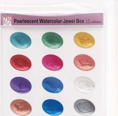 Pearlescent Watercolor Jewel Box Sedefli Sulu Boya 12 Renk