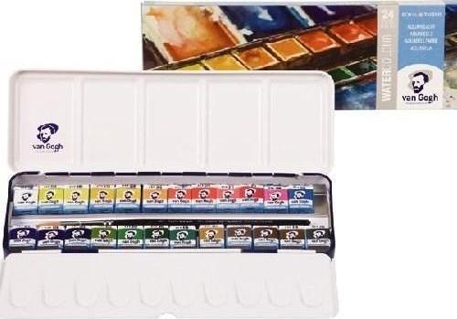 Van Gogh 1/2 Tablet Sulu Boya 24 Renk Metal Kutu