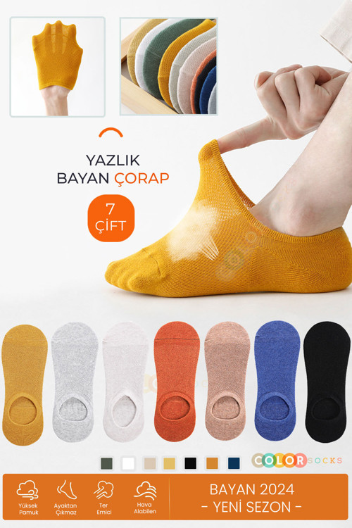 7 Çift Yazlık Spor Ayakkabı Kadın Çorap Seti