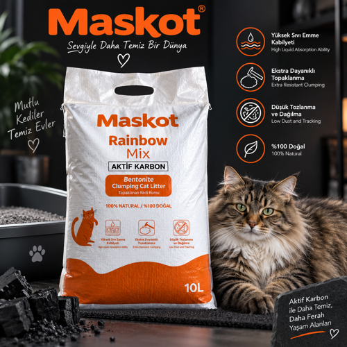 pet Aktif Karbonlu Bentonit Kedi Kumu 20 Litre