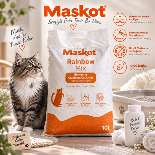 pet Parfümlü Bentonit Kedi Kumu 10 Litre
