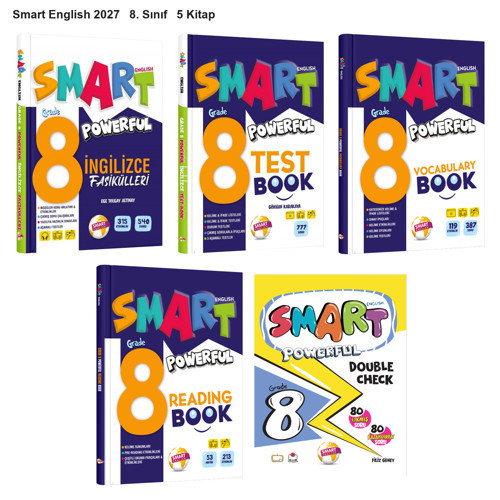 Smart English 2027 8. Sınıf Fasikül + Test Book + Vocabulary + Reading + Double Check Seti 5 Kitap