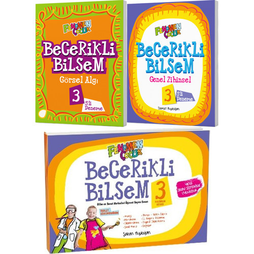 Fenomen Çocuk 2027 3. Sınıf Bilsem Hazırlık + Görsel + Zihinsel 3 Kitaplık Set Maarif Model