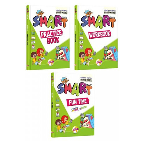 Smart English 2027 2. Sınıf Practice Book + Workbook + Fun Time Seti 3 Kitap Maarif Model