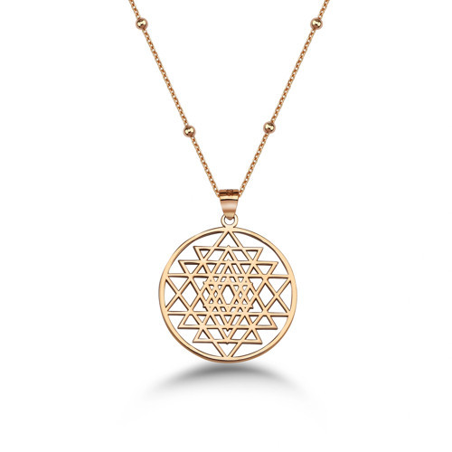 Sri Yantra Gümüş Kolye - Rose