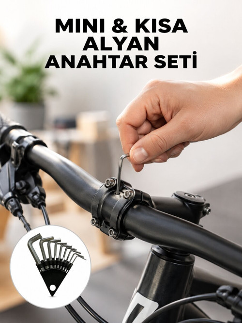 9 Parça Kısa Tip Alyan Seti Isıl İşlemli Profesyonel Kullanım Yeni Nesil - RFIOVS5196-8890