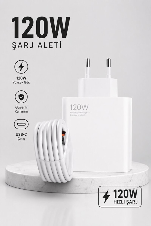 Turbo Hızlı Şarj Destekli 120W USB-C Şarj Seti - RFIOVS2382-4530