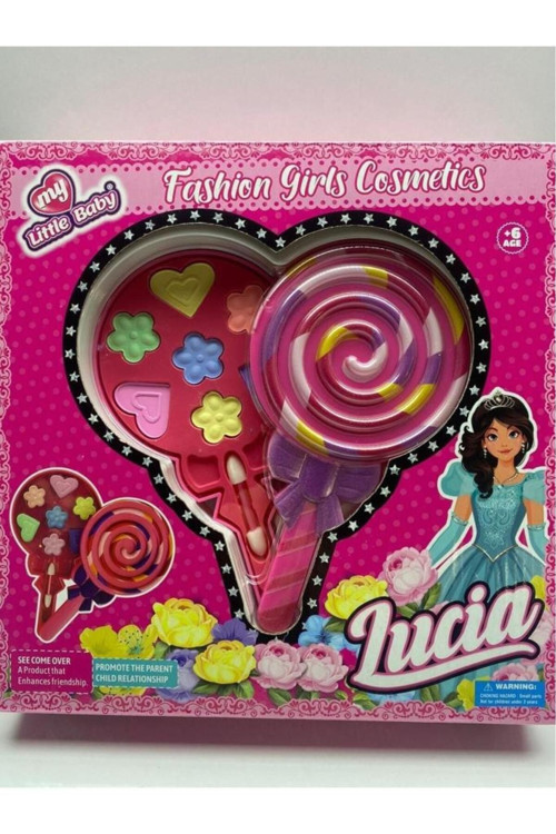 Oyuncak Makyaj Kız Çocuk Sürülebilen Makyaj Set Lolipop Makyaj