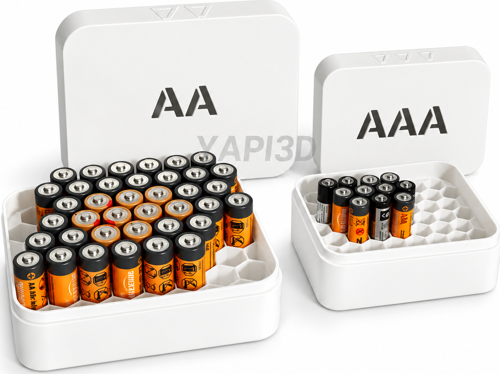 YAPI3D AA AAA Pil Saklama Kutusu İkili Set Pil Düzenleyici Organizer Şarjlı ve Standart Piller