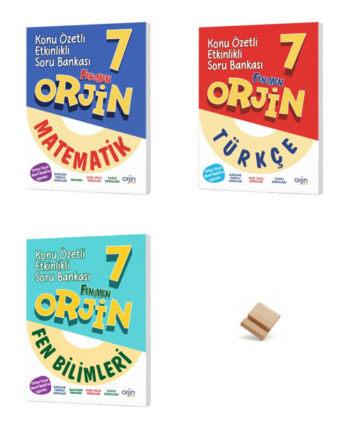 Orjin 7. Sınıf Maarif Matematik Fen ve Türkçe 3lü Set Konu Özetli Etkinlikli Soru Bankası + Telefon standı