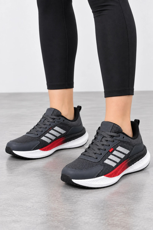Void Kadın Bağcıklı Günlük Sneaker Spor Ayakkabı - Füme