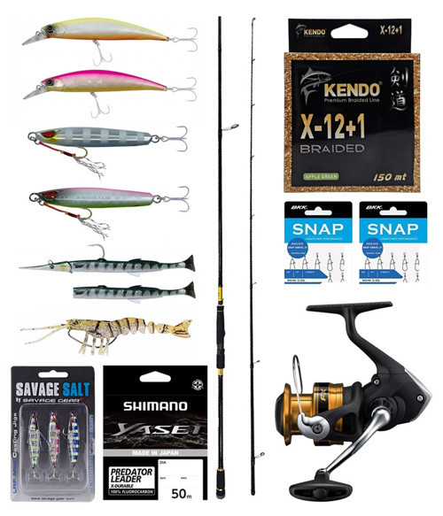 Pro Spin Olta Seti Okuma Ceymar SW Bass 243cm MH 14-42gr M-Fast Olta Kamışı & Shimano Makina FX 4000 FC