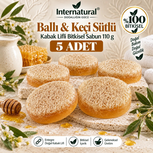 Internatural Ballı & Keçi Sütlü Kabak Lifli 5'li Paket (5 x 110 g)