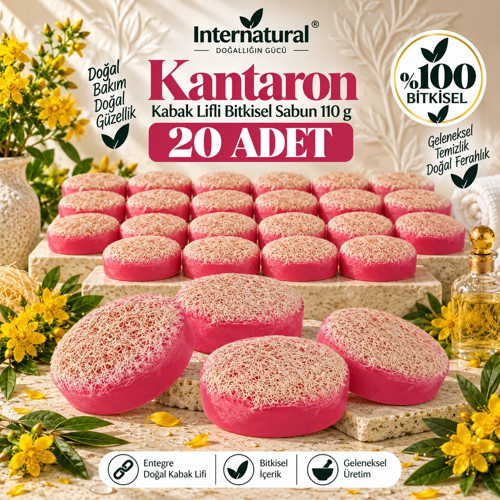 Internatural Kantaron Kabak Lifli Bitkisel Sabun 20'li Paket (20 x 110 g)