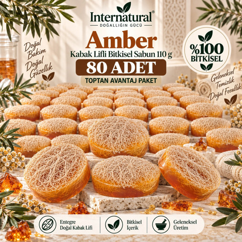 Internatural Amber Kabak Lifli Bitkisel Sabun 80'li Paket (80 x 110 g)