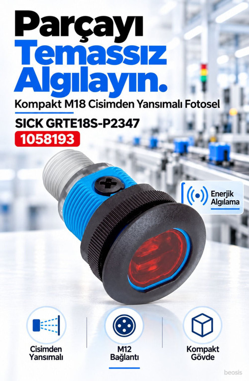 GRTE18S-P2347 silindirik cisimden yansımalı fotosel 1058193