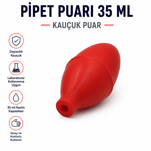 Pipet Puarı 35 ml - Kauçuk Puar