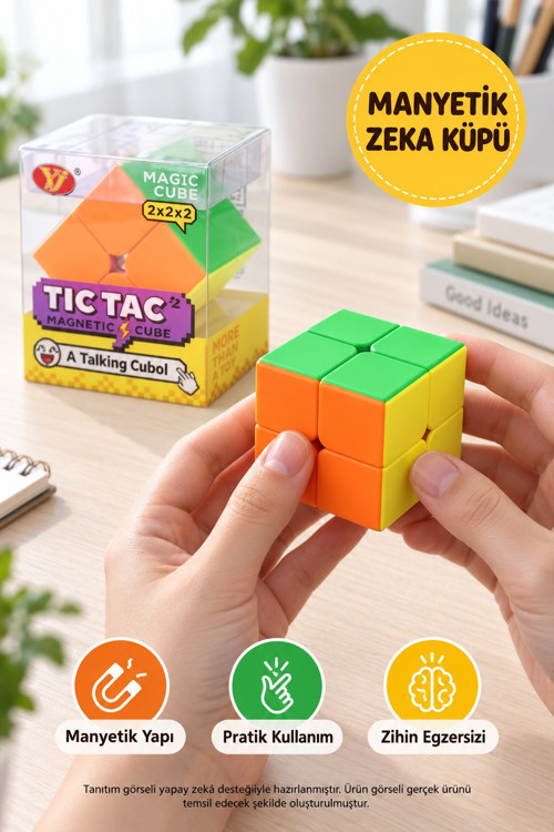 Manyetik Zeka Küpü Tic Tac 2x2x2 Şekil Değiştiren Eğitici Akıl ve Mantık Oyunu