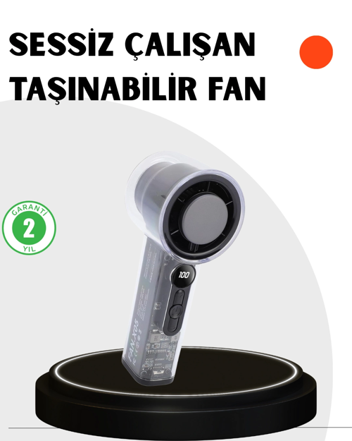 Kompakt Dijital Ekranlı Fan | 100 Seviye Hız + Sessiz Çalışma