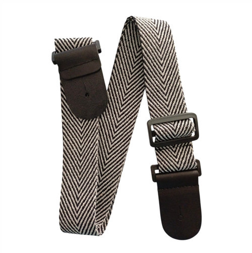 RJ100P-CHA Gitar Askısı Dayanıklı Pamuklu Deri Başlıklı Charcoal Chevron