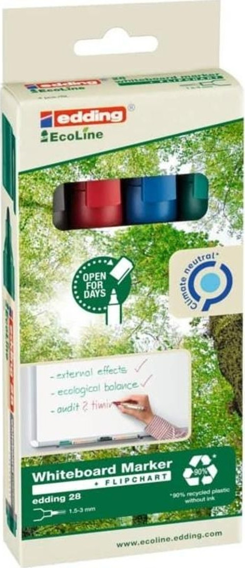 28 Ecoline Doldurulabilir Beyaz Tahta Kalemi 4 Renk